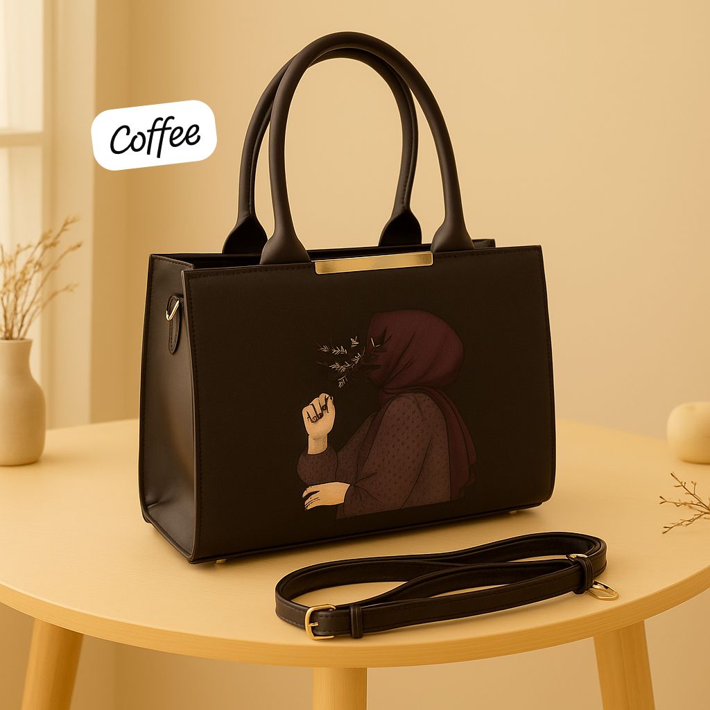 Stylish Printed Handbag with Adjustable Strap – Multiple Colors
